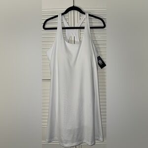 ID Ideology White Solid Performance Activewear Racerback Athletic Dress Size L
